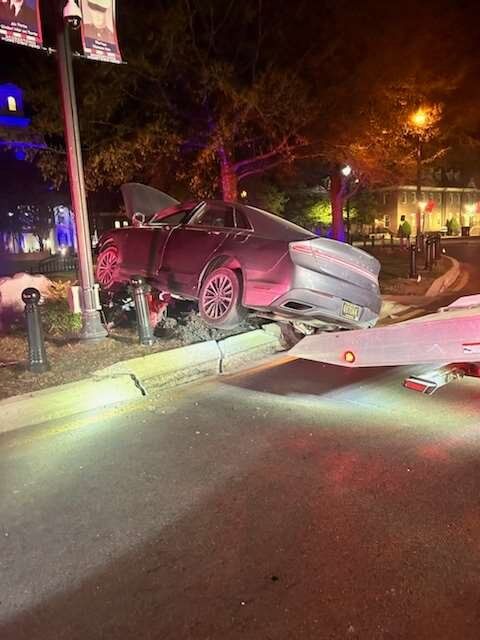 On April 14, at approximately 12:30 a.m., a Gray Lincoln MKZ was traveling at a high rate of speed eastbound on West Market Street towards The Circle. According to police, the vehicle continued straight into The Circle without slowing or stopping, stri...